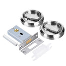 Hidden Door Lock Invisible Latch Double Sided Privacy Lock for Bedroom Bathroom Stainless Steel - Silver