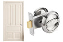 Hidden Door Lock Invisible Latch Double Sided Privacy Lock for Bedroom Bathroom Stainless Steel - Silver