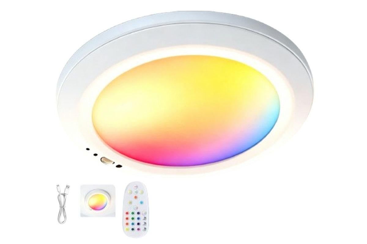 Rechargeable Motion Sensor RGB Ceiling Light with Remote - 7000mAh Lithium Battery
