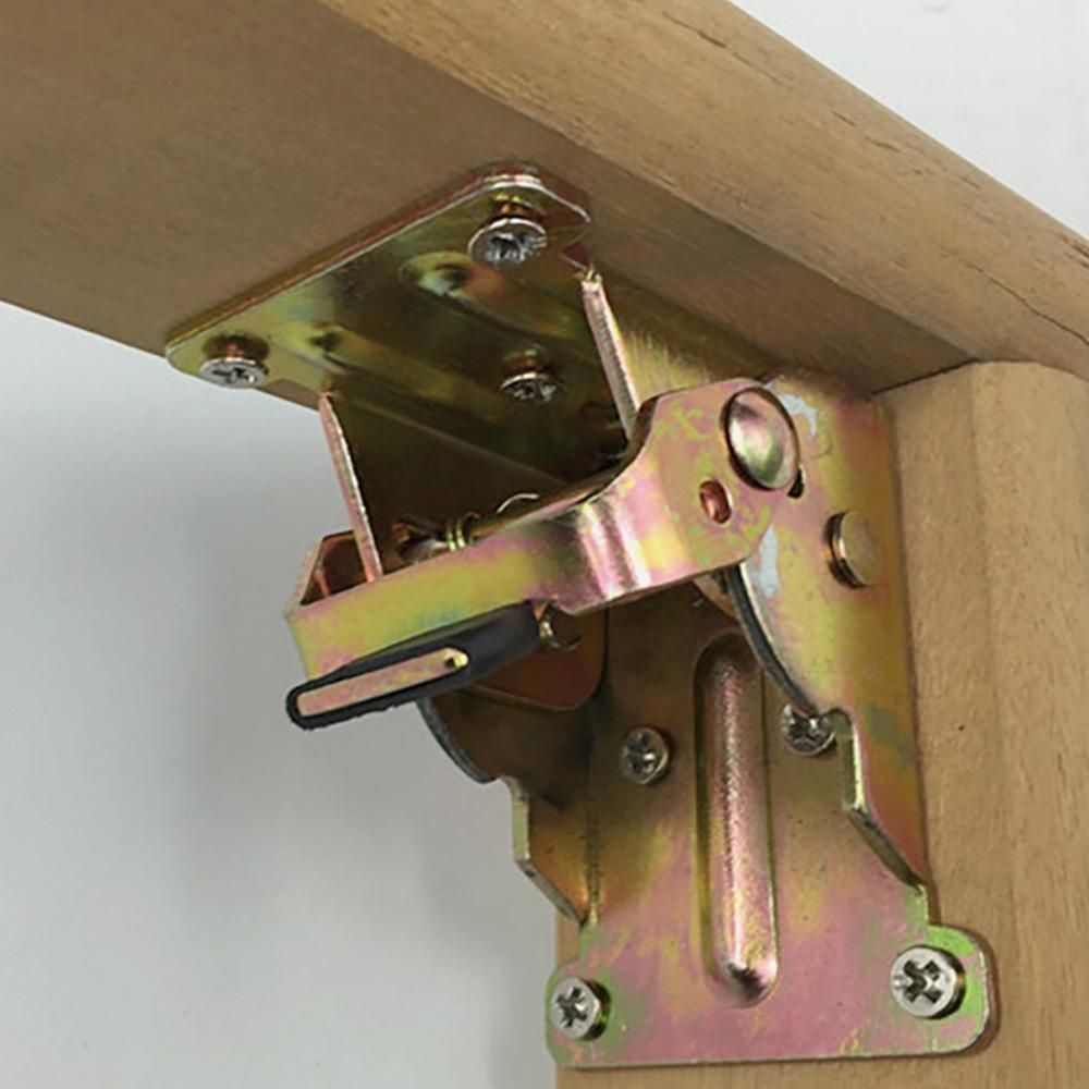 4Pcs 90 Degree Self Locking Folding Hinge for Tables Chairs and Workbenches - Gold