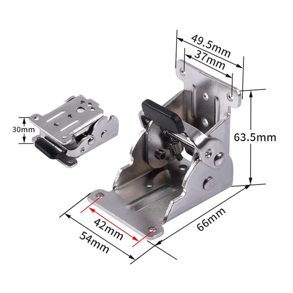 4Pcs 90 Degree Self Locking Folding Hinge for Tables Chairs and Workbenches - Silver