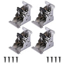 4Pcs 90 Degree Self Locking Folding Hinge for Tables Chairs and Workbenches - Silver