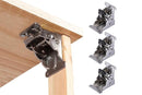 4Pcs 90 Degree Self Locking Folding Hinge for Tables Chairs and Workbenches - Silver