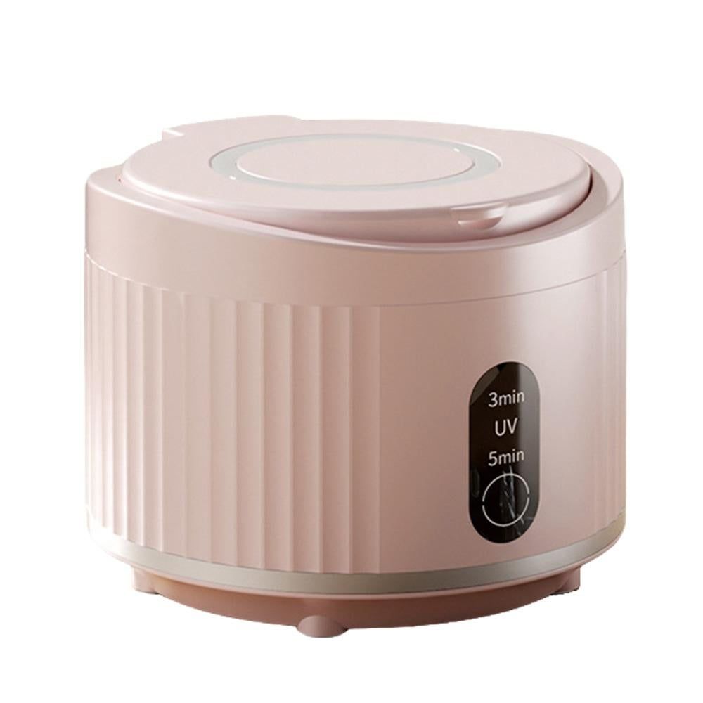 Portable Rechargeable Ultrasonic Retainer Cleaner with 3 Modes for Dentures Aligner Jewelry - Pink