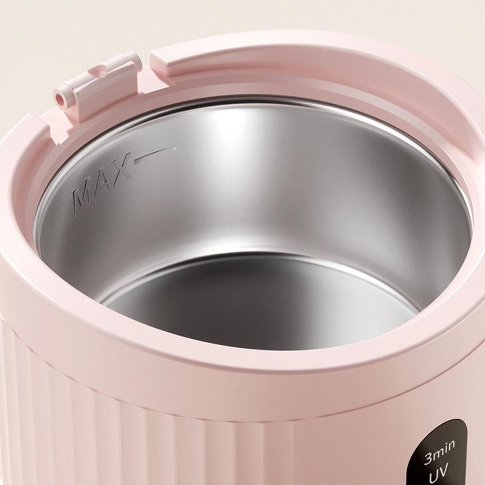 Portable Rechargeable Ultrasonic Retainer Cleaner with 3 Modes for Dentures Aligner Jewelry - Pink