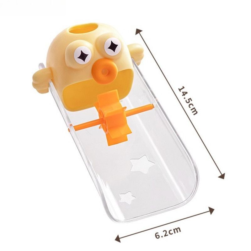 Cartoon Faucet Extender for Kids with Anti-Splash Water Guide—Yellow