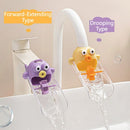 Cartoon Faucet Extender for Kids with Anti-Splash Water Guide—Yellow