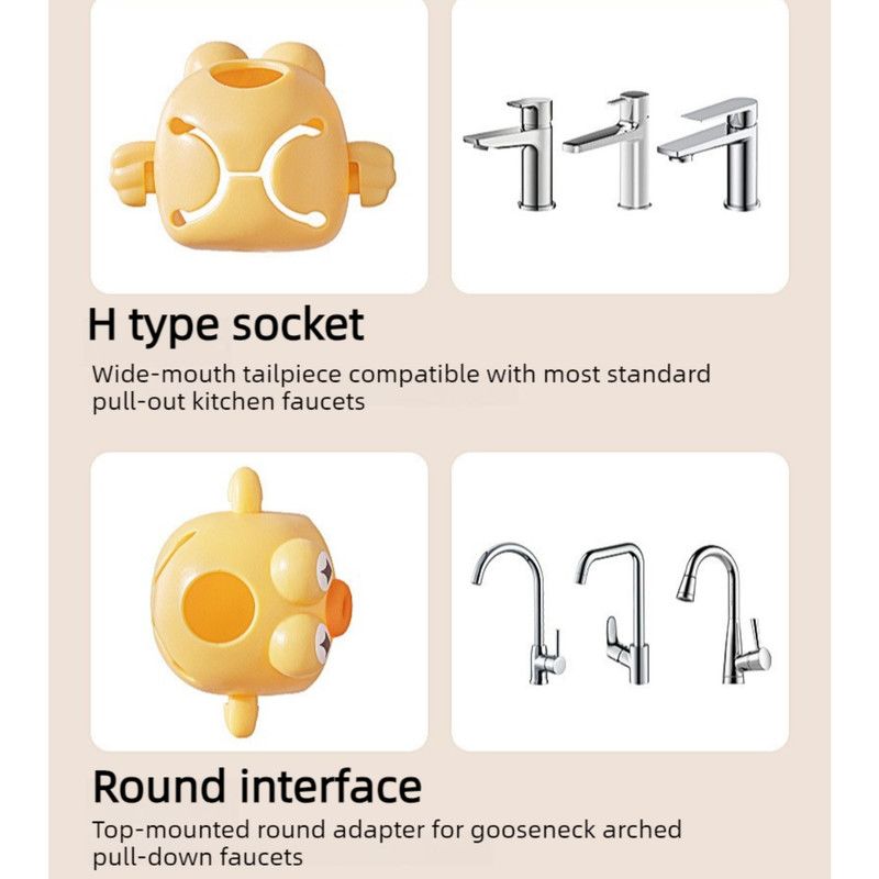 Cartoon Faucet Extender for Kids with Anti-Splash Water Guide—Yellow