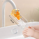 Cartoon Faucet Extender for Kids with Anti-Splash Water Guide—Yellow