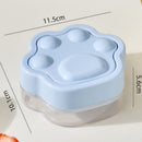 Ice Cube Tray Easy-Release Ice Maker Mold with Lid, Cat Paw Shape—Blue
