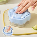 Ice Cube Tray Easy-Release Ice Maker Mold with Lid, Cat Paw Shape—Blue