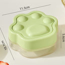 Ice Cube Tray Easy-Release Ice Maker Mold with Lid, Cat Paw Shape—Green