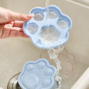 Ice Cube Tray Easy-Release Ice Maker Mold with Lid, Cat Paw Shape—Green