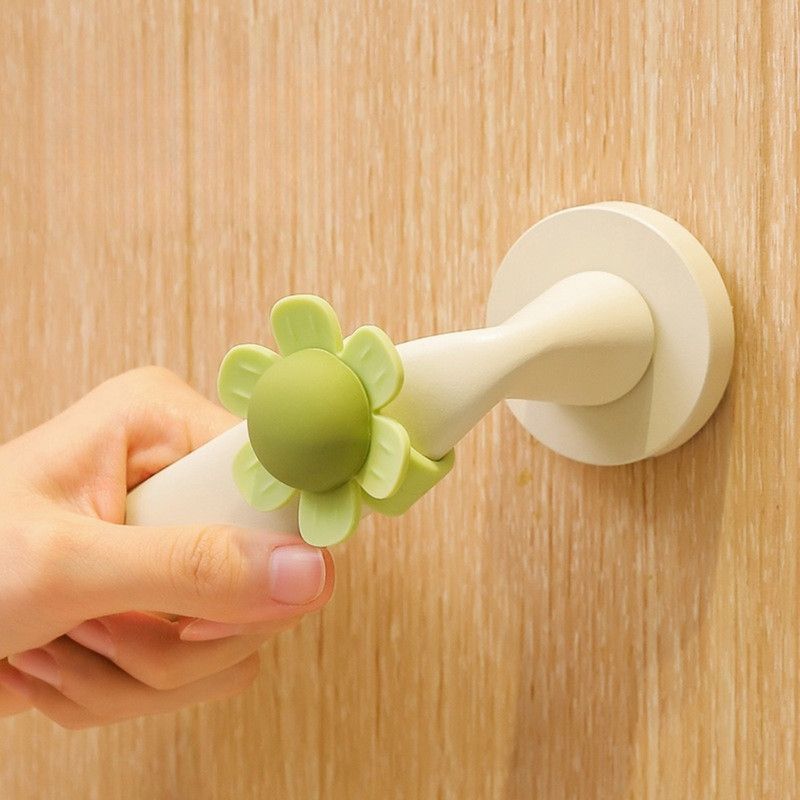flower Door Handle Bumper Silicone Anti-Collision Door Stopper—Yellow