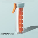 One-Hand Press Ice Tray 6-Grid Food-Grade Ice Cube Maker Storage Box—Orange