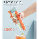 One-Hand Press Ice Tray 6-Grid Food-Grade Ice Cube Maker Storage Box—Orange