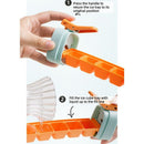 One-Hand Press Ice Tray 6-Grid Food-Grade Ice Cube Maker Storage Box—Orange