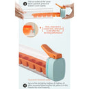 One-Hand Press Ice Tray 6-Grid Food-Grade Ice Cube Maker Storage Box—Orange