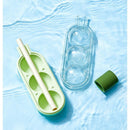 Ice Mold with Straw: 2-in-1 Popsicle & Sphere Ice Cube Maker—Green