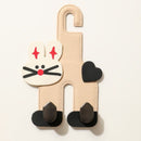 Cartoon Leather Car Seat Back Dual Hook 2-in-1 Car Hanger & Phone Holder—Beige