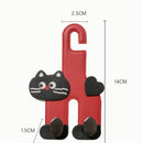 Cartoon Leather Car Seat Back Dual Hook 2-in-1 Car Hanger & Phone Holder—Beige