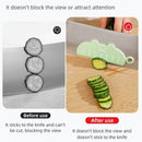 Magnetic Anti-Stick Knife Guard Universal Kitchen Slicing Tool for Fruit, Vegetables, and Meat—Green