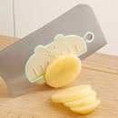 Magnetic Anti-Stick Knife Guard Universal Kitchen Slicing Tool for Fruit, Vegetables, and Meat—White