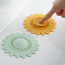 Sunflower Silicone Floor Drain Mat, Anti-Odor, Insect-Proof Sewer Sealing Cover—Green