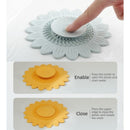 Sunflower Silicone Floor Drain Mat, Anti-Odor, Insect-Proof Sewer Sealing Cover—White