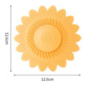 Sunflower Silicone Floor Drain Mat, Anti-Odor, Insect-Proof Sewer Sealing Cover—White