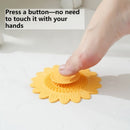 Sunflower Silicone Floor Drain Mat, Anti-Odor, Insect-Proof Sewer Sealing Cover—Yellow
