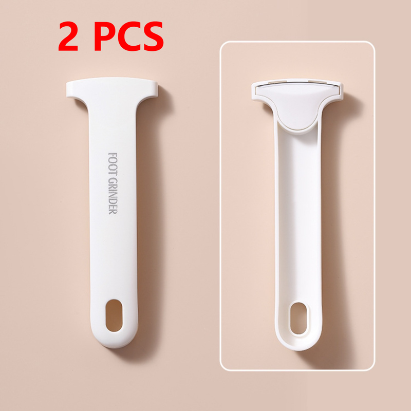 2-Piece Home Foot Pedicure Set, Dead Skin and Callus Shaver, Heel File and Remover—White
