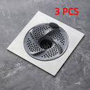 3-Piece Floor Drain Strainer, Bathroom Hair Catcher, Sewer Anti-Clog Drain Cover—Gray