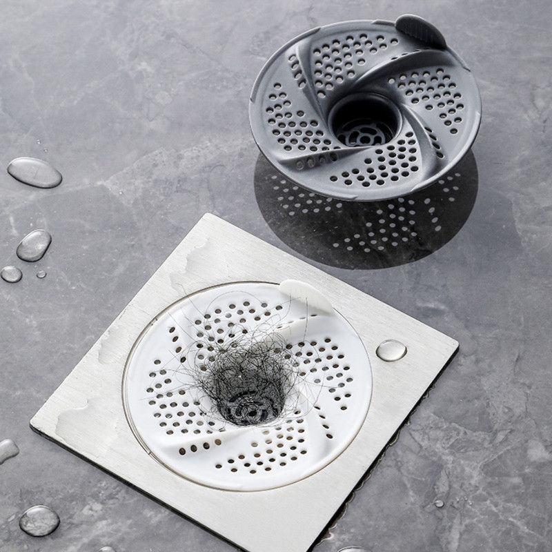 3-Piece Floor Drain Strainer, Bathroom Hair Catcher, Sewer Anti-Clog Drain Cover—Gray