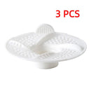 3-Piece Floor Drain Strainer, Bathroom Hair Catcher, Sewer Anti-Clog Drain Cover—White