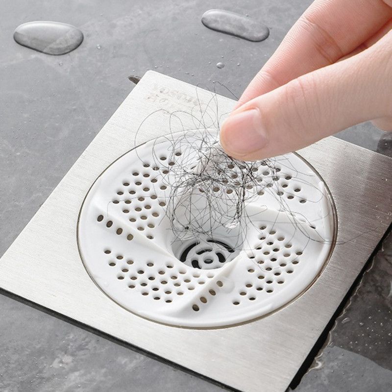 3-Piece Floor Drain Strainer, Bathroom Hair Catcher, Sewer Anti-Clog Drain Cover—White