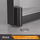 Retractable Door Stop with Bumper for Bedroom and Bathroom-black