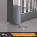 Retractable Door Stop with Bumper for Bedroom and Bathroom-gray