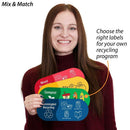 4-Color Set Sticker Decals for Mixed Recycling Trash Bins