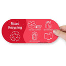 4-Color Set Sticker Decals for Mixed Recycling Trash Bins