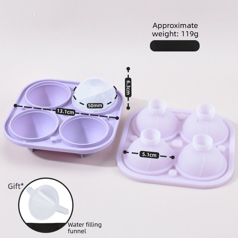 Ice Ball Maker Mold for Whiskey – Sphere Ice Tray, Home Bar Freezer Tool-purple