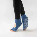 Women's Non Slip Yoga Socks Open Toe Five Finger Grip Socks Combed Cotton Pilates Dance Fitness Socks - Yellow
