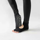 Women's Non Slip Yoga Socks Open Toe Five Finger Grip Socks Combed Cotton Pilates Dance Fitness Socks - Gray