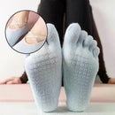 Women's Lace Trim Five Toe Yoga Socks Non Slip Grip Socks Pilates Dance Ballet Fitness Exercise Socks - Pink