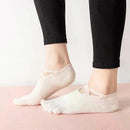 Women's Lace Trim Five Toe Yoga Socks Non Slip Grip Socks Pilates Dance Ballet Fitness Exercise Socks - Pink