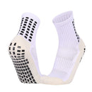 Non Slip Football Socks Grip Sports Socks Thick Towel Bottom Soccer Socks for Men Boys Adult Kids - White S