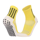 Non Slip Football Socks Grip Sports Socks Thick Towel Bottom Soccer Socks for Men Boys Adult Kids - Yellow S