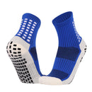 Non Slip Football Socks Grip Sports Socks Thick Towel Bottom Soccer Socks for Men Boys Adult Kids - Blue S