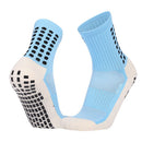 Non Slip Football Socks Grip Sports Socks Thick Towel Bottom Soccer Socks for Men Boys Adult Kids - Light Blue L