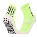 Non Slip Football Socks Grip Sports Socks Thick Towel Bottom Soccer Socks for Men Boys Adult Kids - Fluorescent Green L